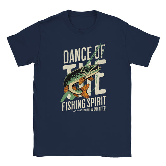 Dance Of The Fishing Spirit – T-Shirt Designdetail Nahaufnahme