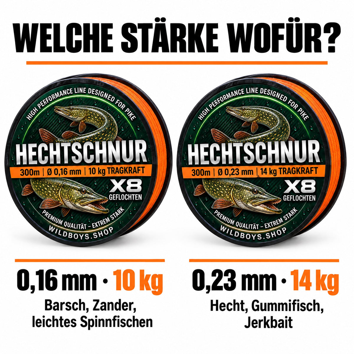 Hechtschnur 0,16 mm oder 0,23 mm – welche Stärke wofür