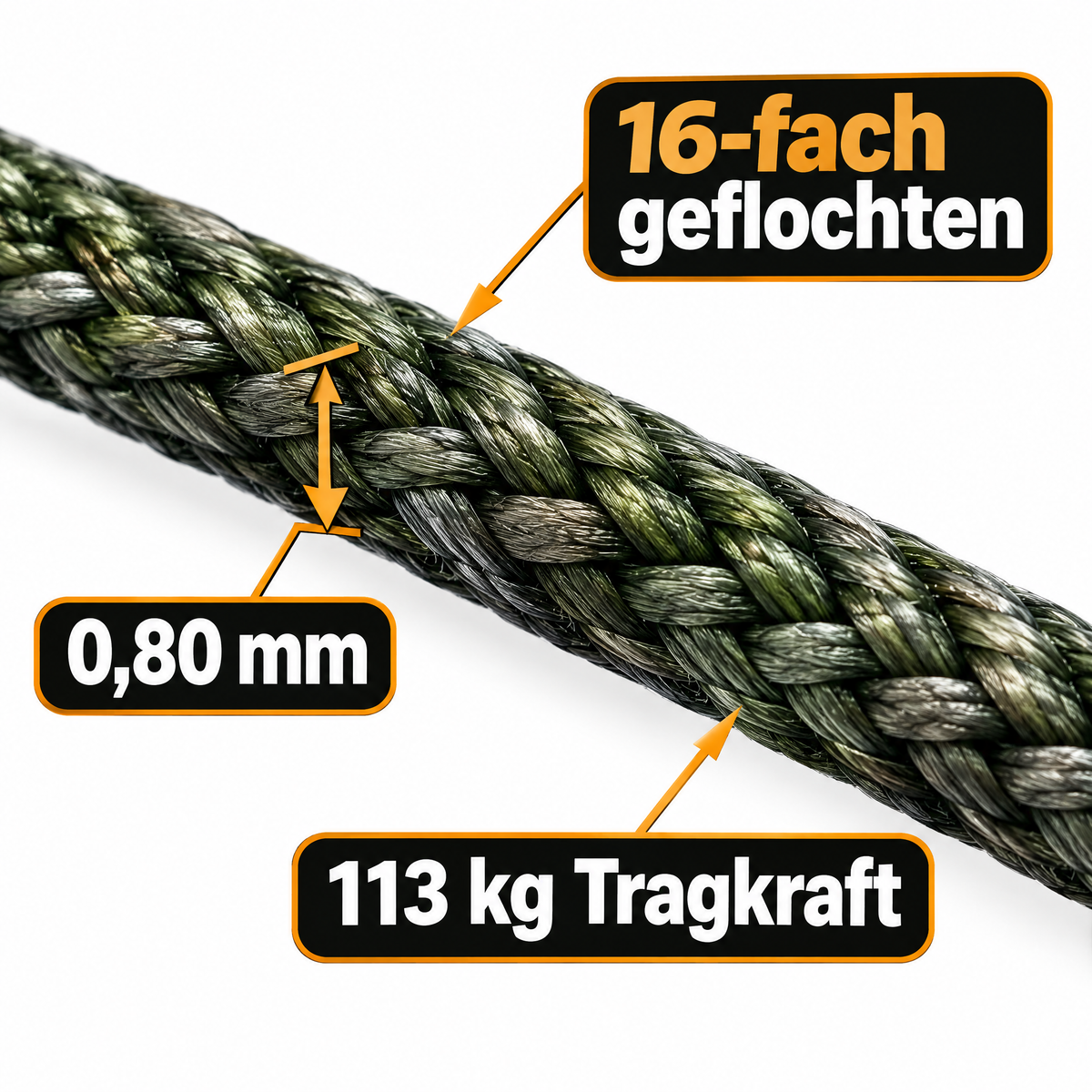 Waller Vorfach 16-fach geflochten Detail
