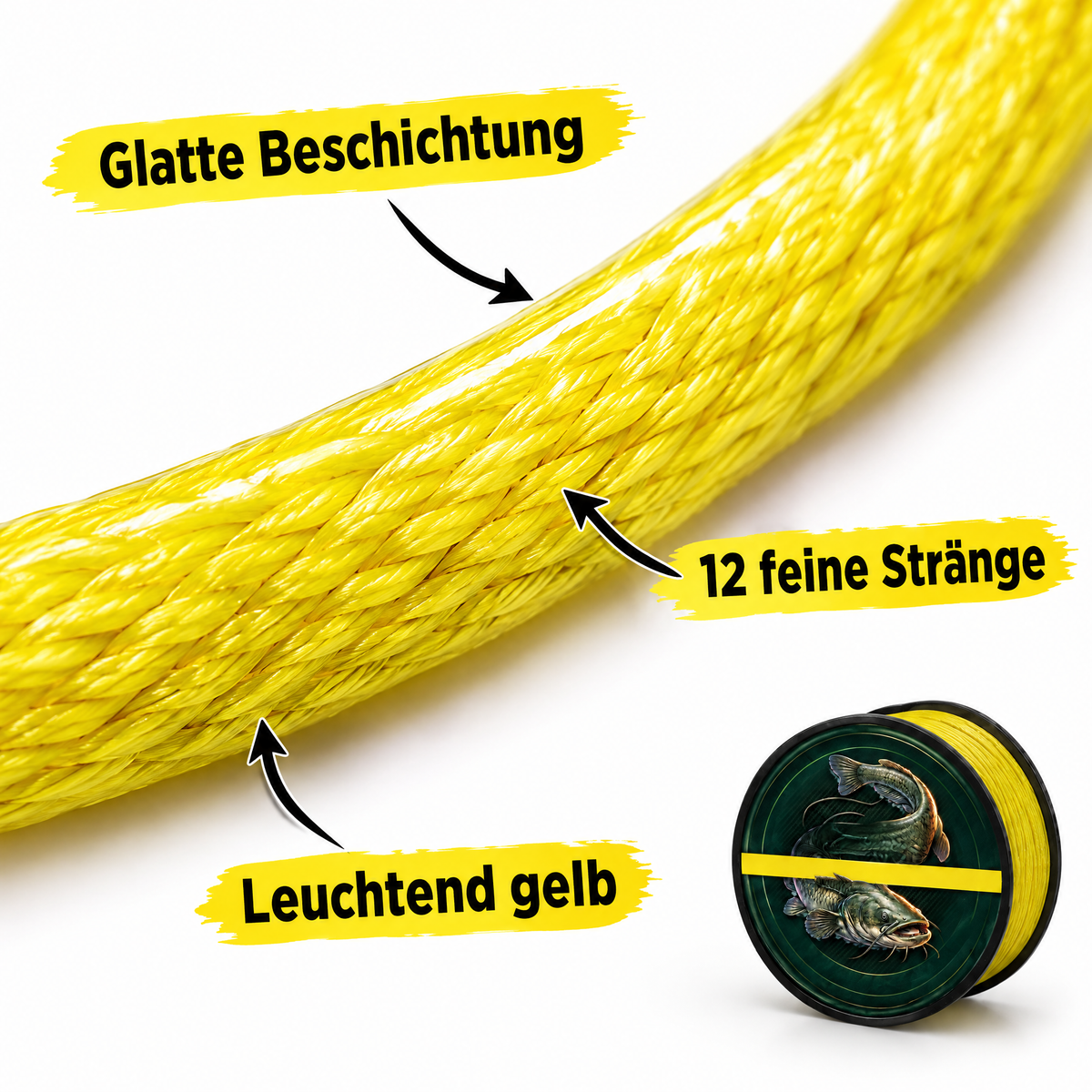Mega X12 Detail – glatte Beschichtung, 12 Stränge