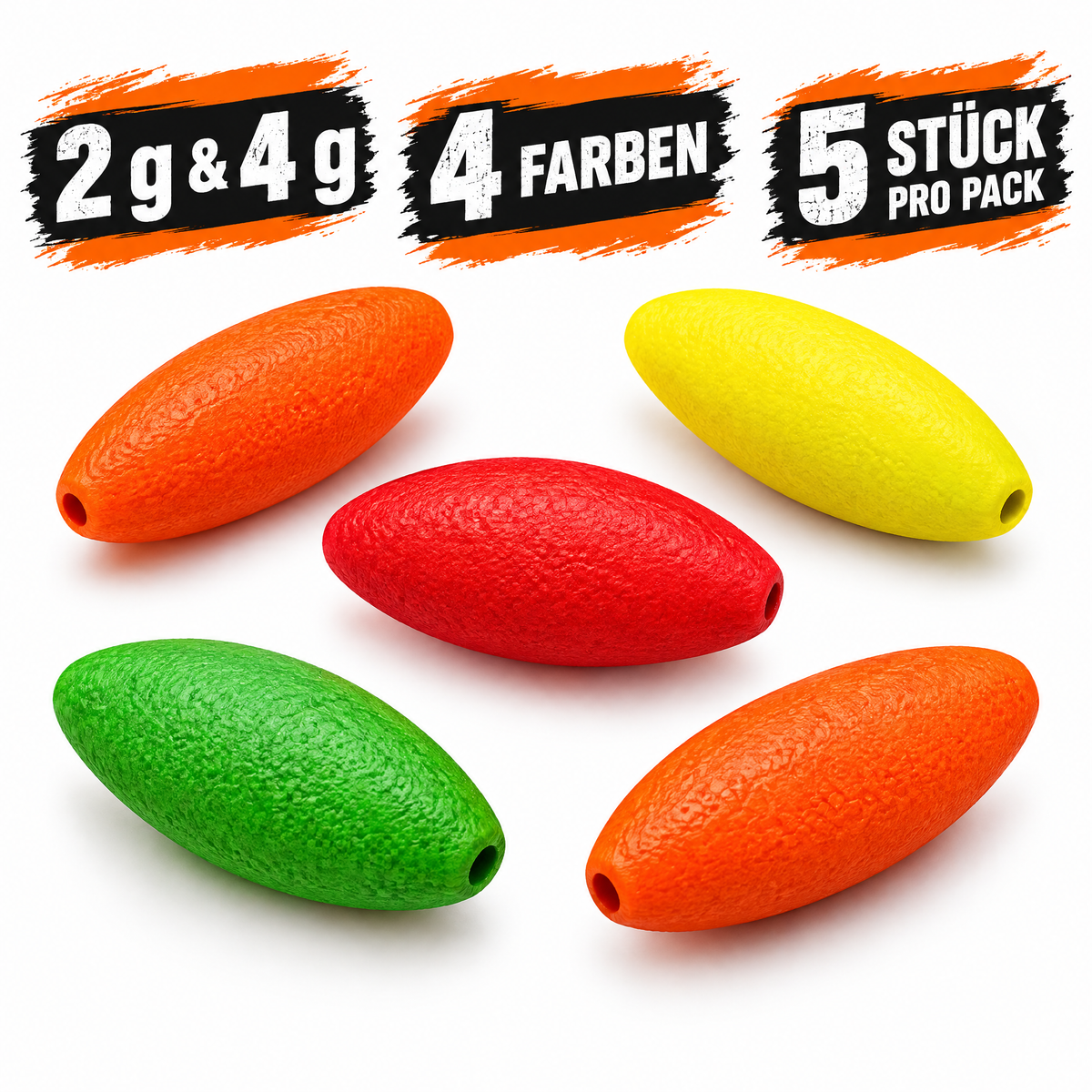 Mini U-Pose Wels 2 g und 4 g, 4 Farben, 5 Stück pro Pack