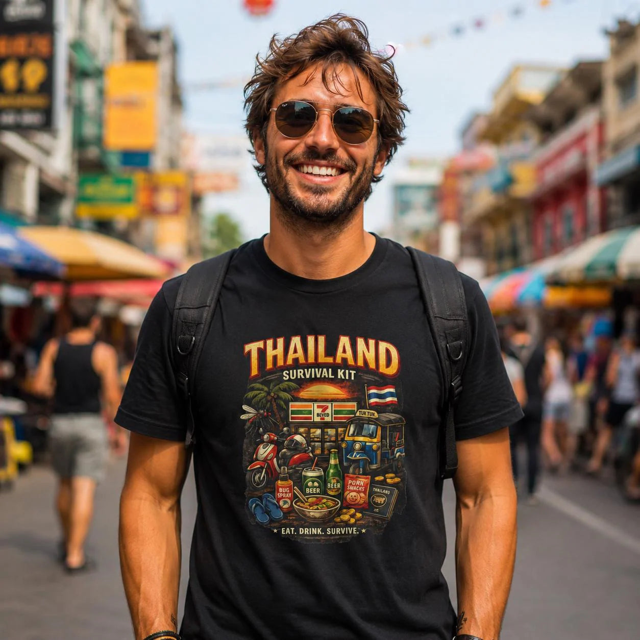 Thailand Survival Kit T-Shirt — Funny Travel Souvenir Streetwear Herren Damen