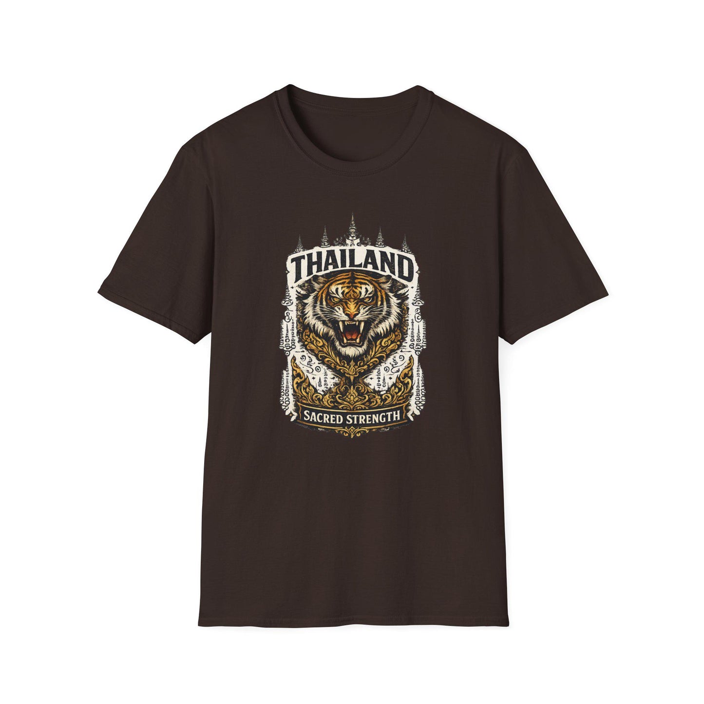Tiger Crest T-Shirt braun — Thailand Streetwear Vorderansicht