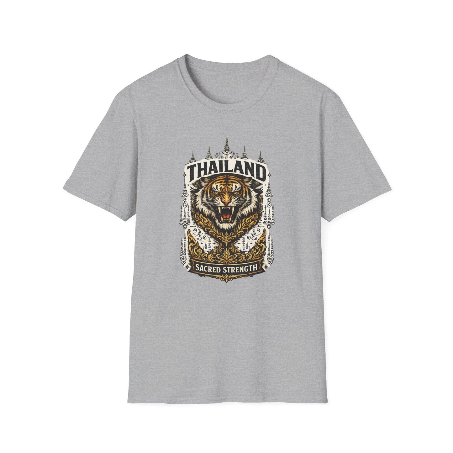 Tiger Crest T-Shirt grau — Thailand Streetwear Vorderansicht