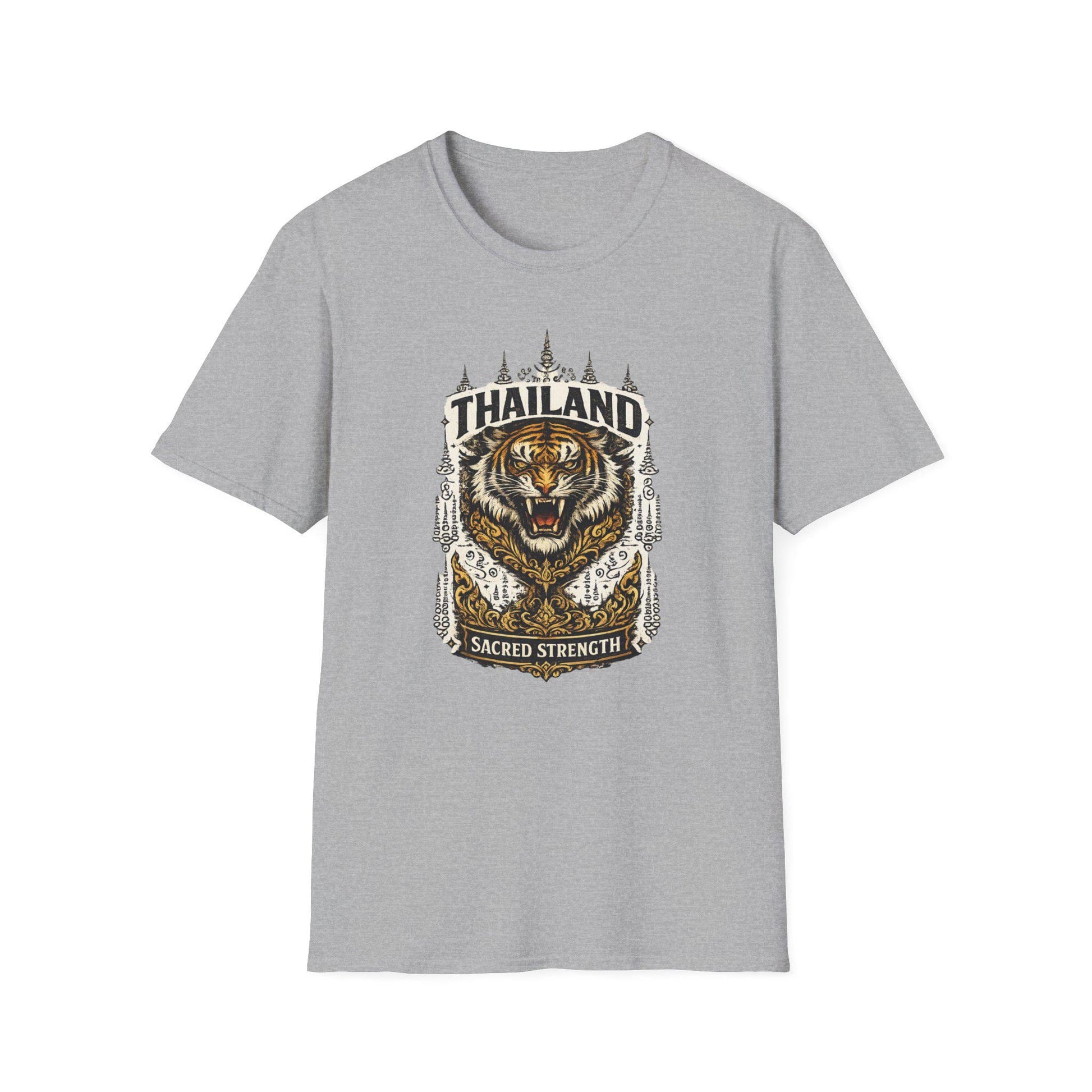 Tiger Crest T-Shirt grau — Thailand Streetwear Vorderansicht