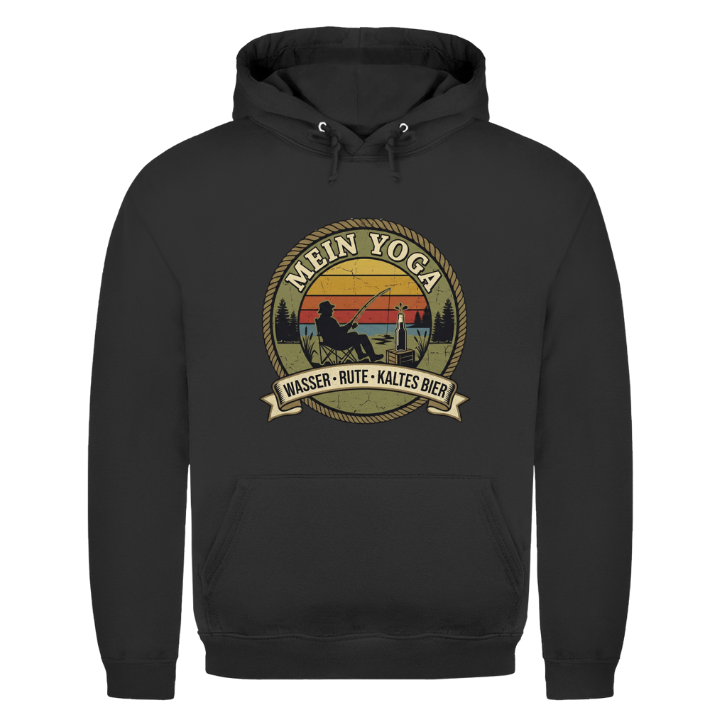 Herren Hoodie – Mein Yoga Wasser Rute kaltes Bier | Angler Pullover - Wild Boys Shop