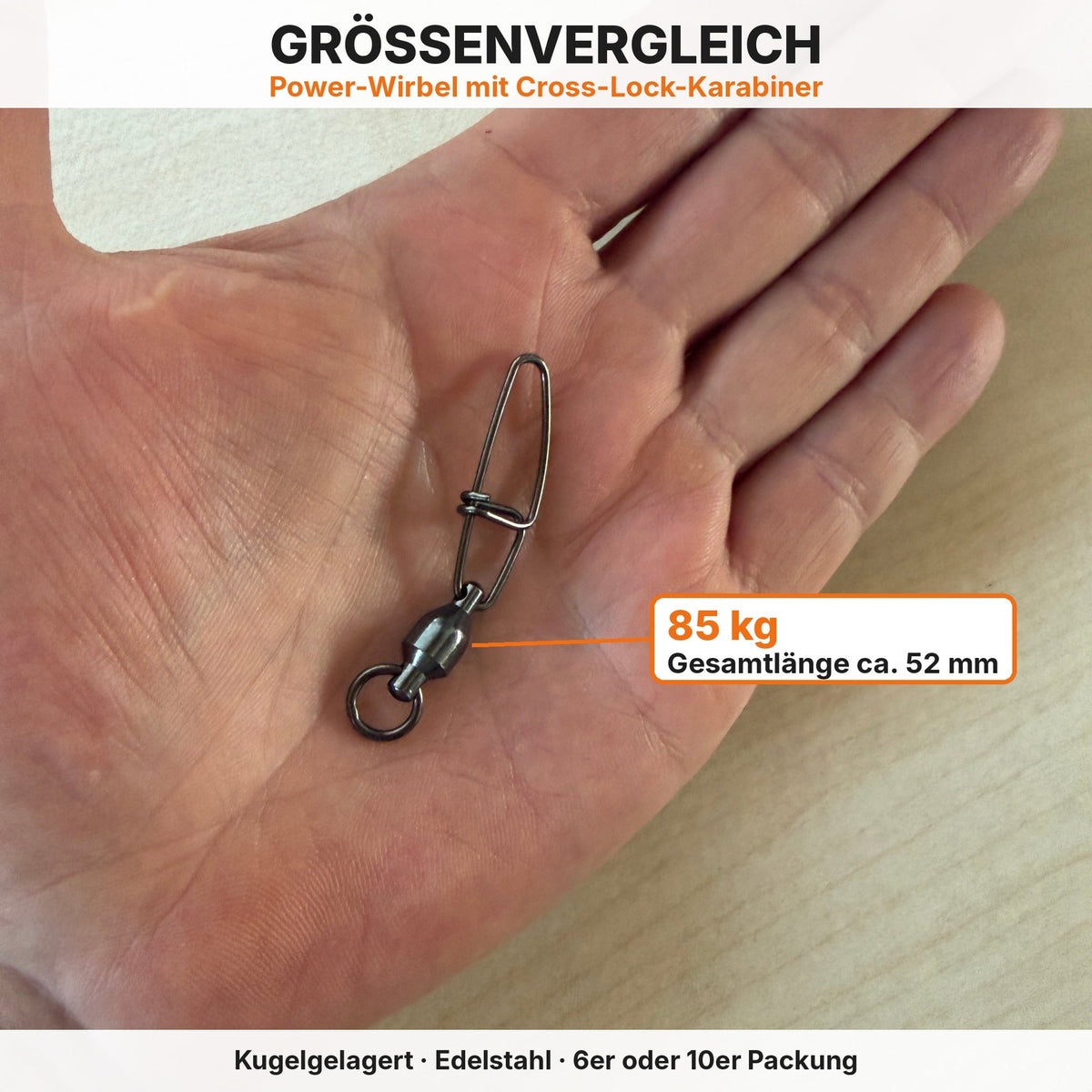 Wild Boys Powerwirbel 85 kg mit Cross-Lock-Karabiner, ca. 52 mm