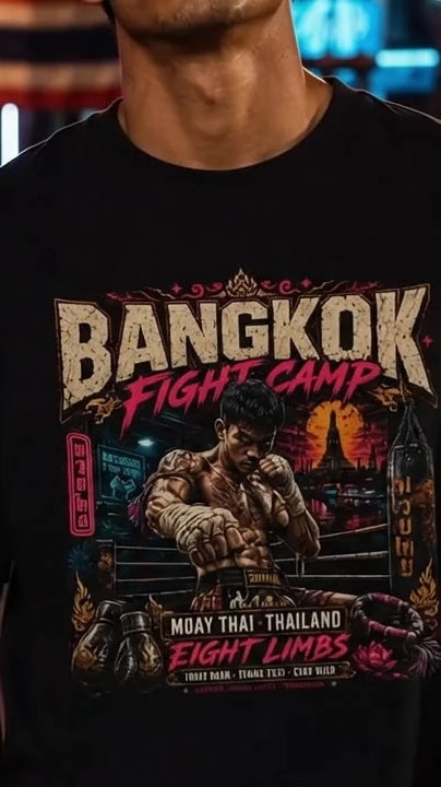 Bangkok Fight Camp T-Shirt — Muay Thai Thailand Streetwear Herren Damen