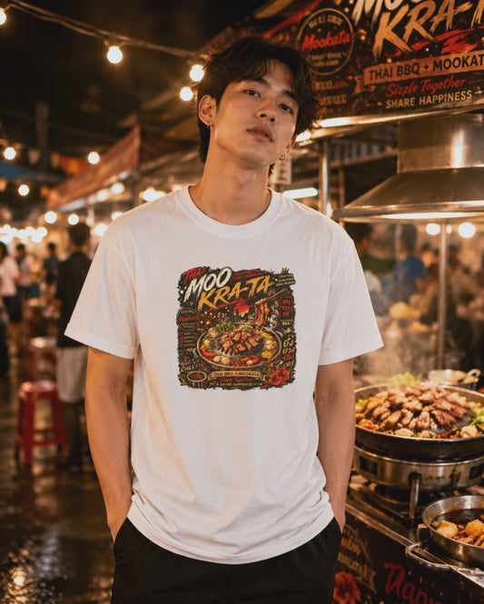 Mookata T-Shirt – Thai BBQ Grill Streetwear Herren Damen