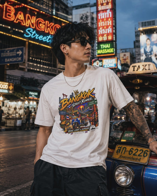 Bangkok Street Runner T-Shirt — Tuk Tuk Thai Streetwear Herren Damen