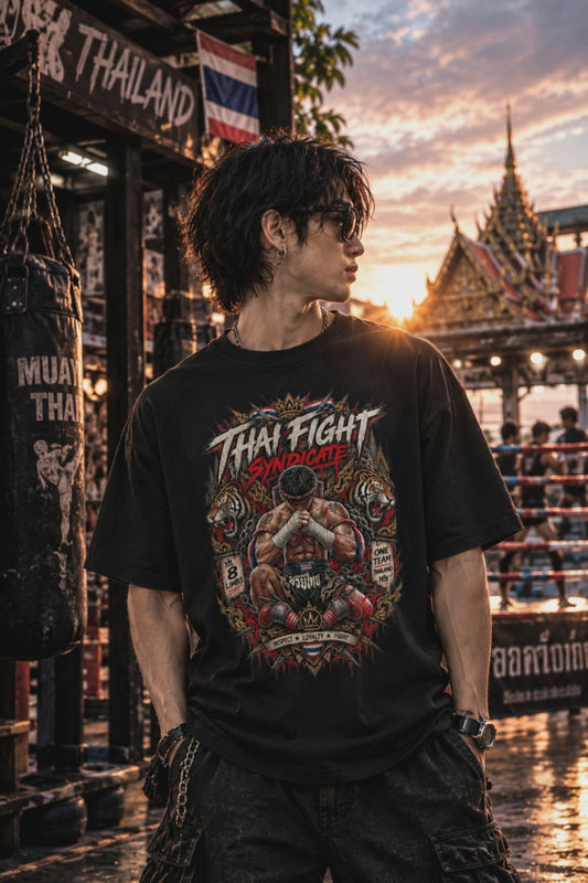 Thai Fight Syndicate T-Shirt — Muay Thai Tiger Streetwear Herren Damen