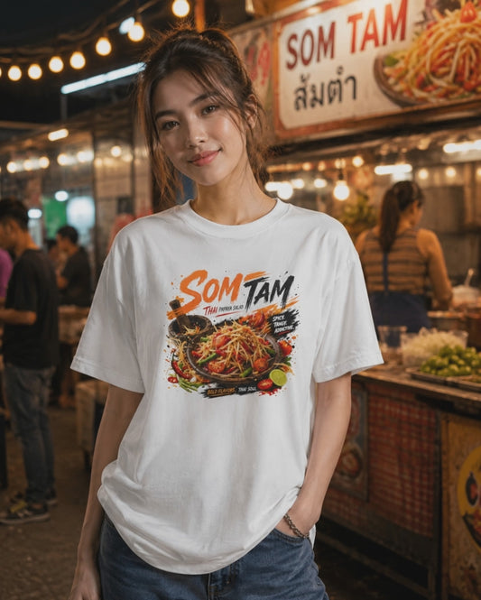 Som Tam T-Shirt — Thai Street Food Papaya Salad Streetwear Herren Damen