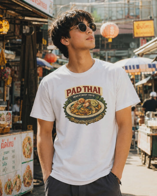 Pad Thai T-Shirt — Thai Street Food Vintage Graphic Tee, Asian Streetwear Herren Damen