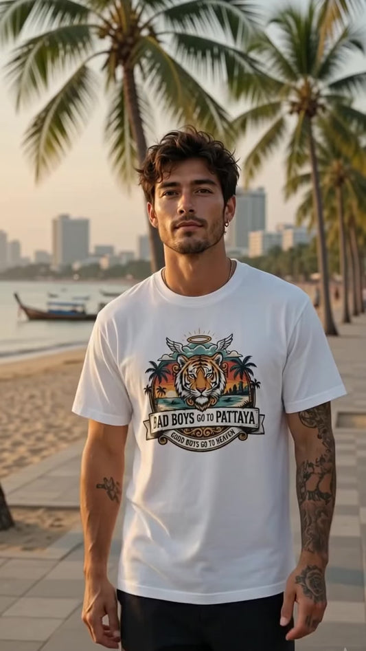 Thailand Tiger T-Shirt — Bad Boys Pattaya Reise Souvenir Streetwear Graphic Tee | Geschenk