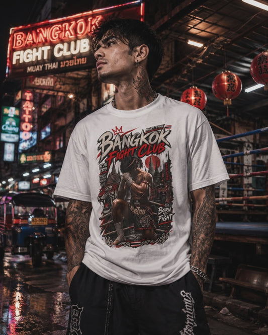 Muay Thai Crown Fighter T-Shirt Bangkok Boxer Tiger Streetwear