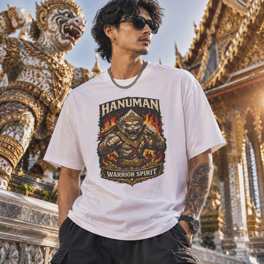 Hanuman Warrior Spirit T-Shirt — Thai Mythologie Streetwear Herren Damen