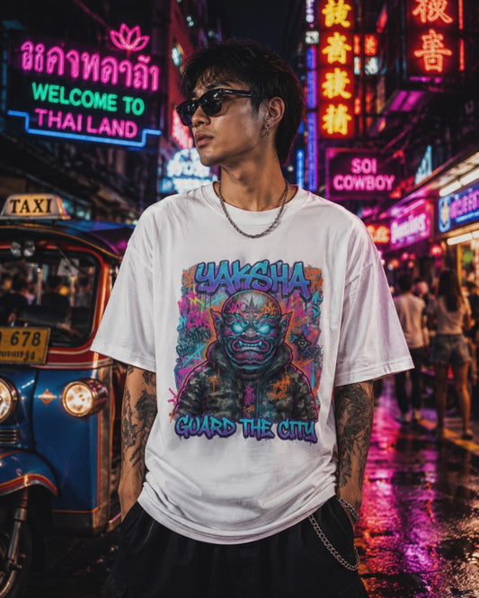 Yaksha T-Shirt — Neon Thai Dämon Streetwear Herren Damen