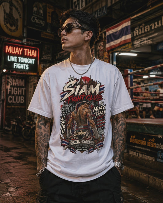 Siam Muay Thai T-Shirt — Thai Boxer Streetwear Herren Damen