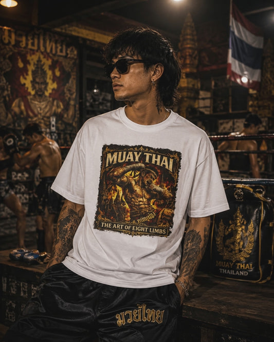 Muay Thai T-Shirt – The Art of Eight Limbs Thai Streetwear Herren Damen