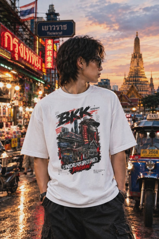 BKK Underground T-Shirt – Bangkok Streetwear Skyline Graphic Tee Herren Damen Unisex