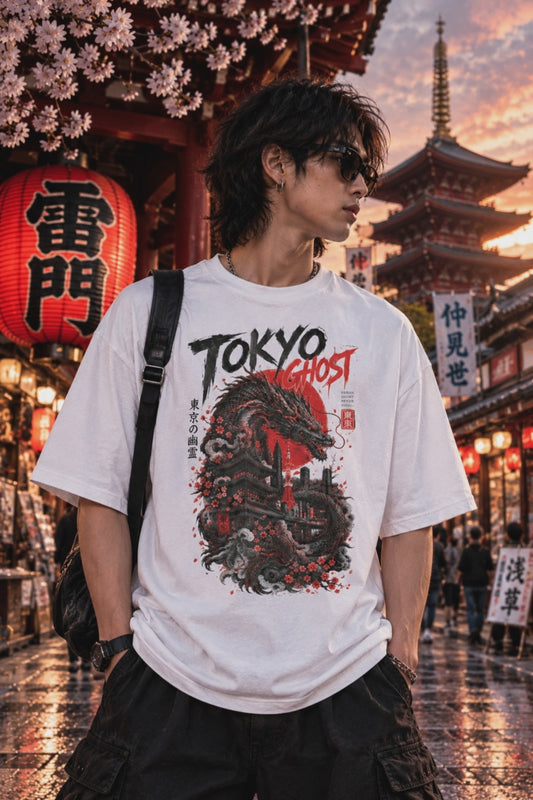 Tokyo Ghost T-Shirt – Japanese Streetwear Kaiju Drache Herren Damen