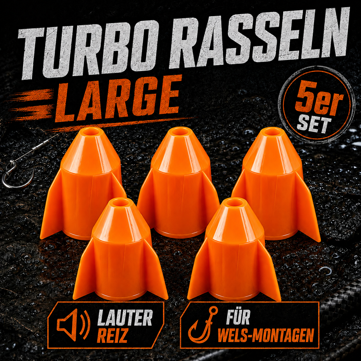Turbo Rasseln Large 5 Stück — Wels Montage Zubehör Wild Boys Fishing