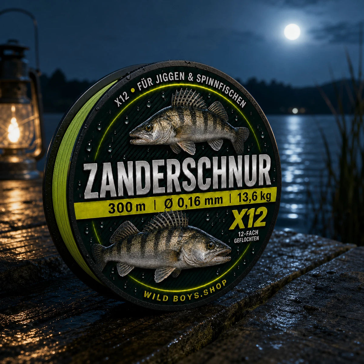 Wild Boys Zanderschnur X12 300 m 0,16 mm gelb geflochten