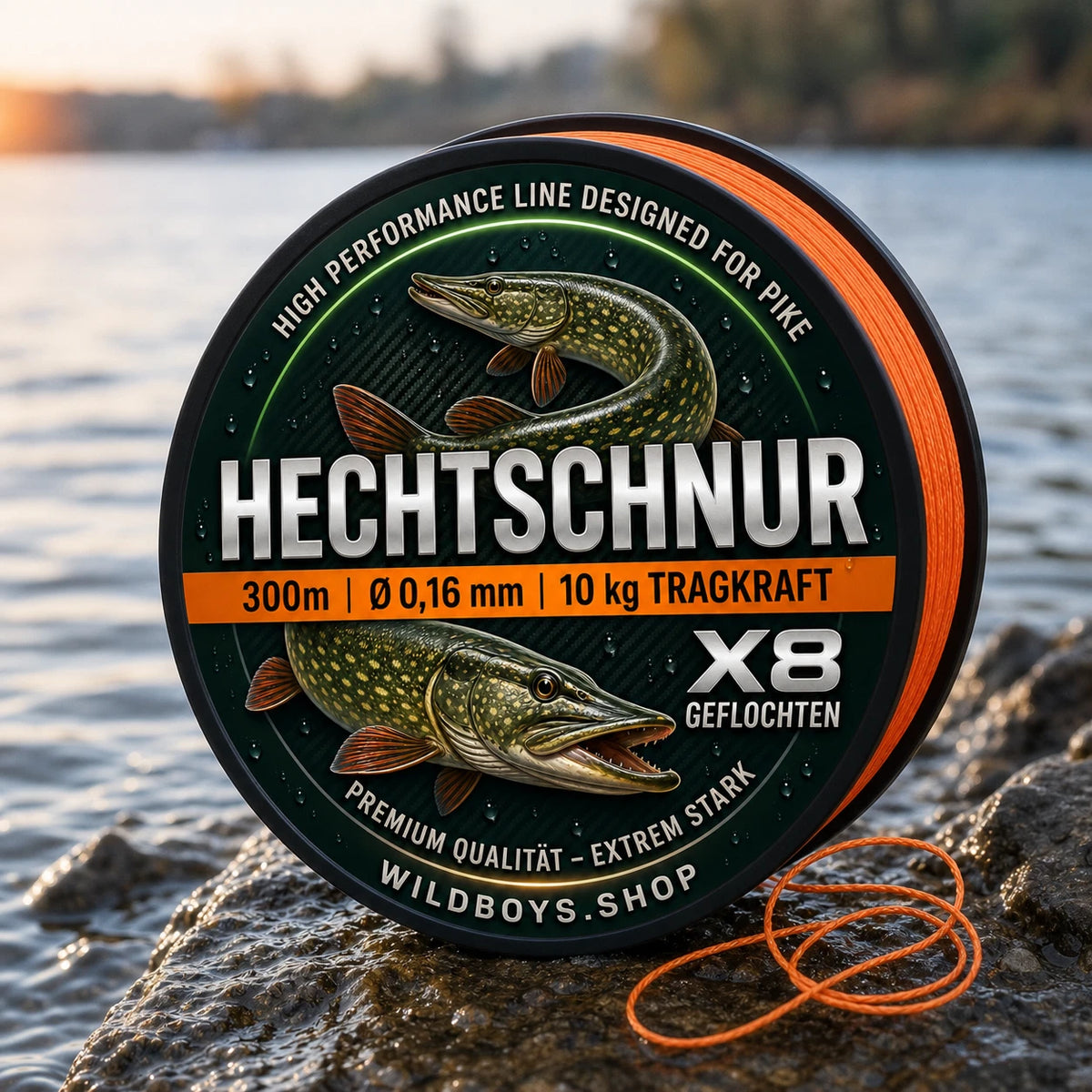 Wild Boys Hechtschnur X8 geflochten 300 m Orange