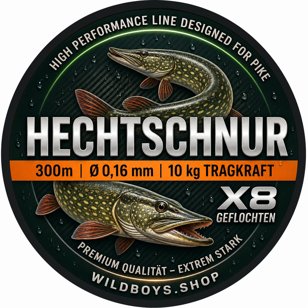 Hechtschnur 0,16 mm 300 m X8 geflochten