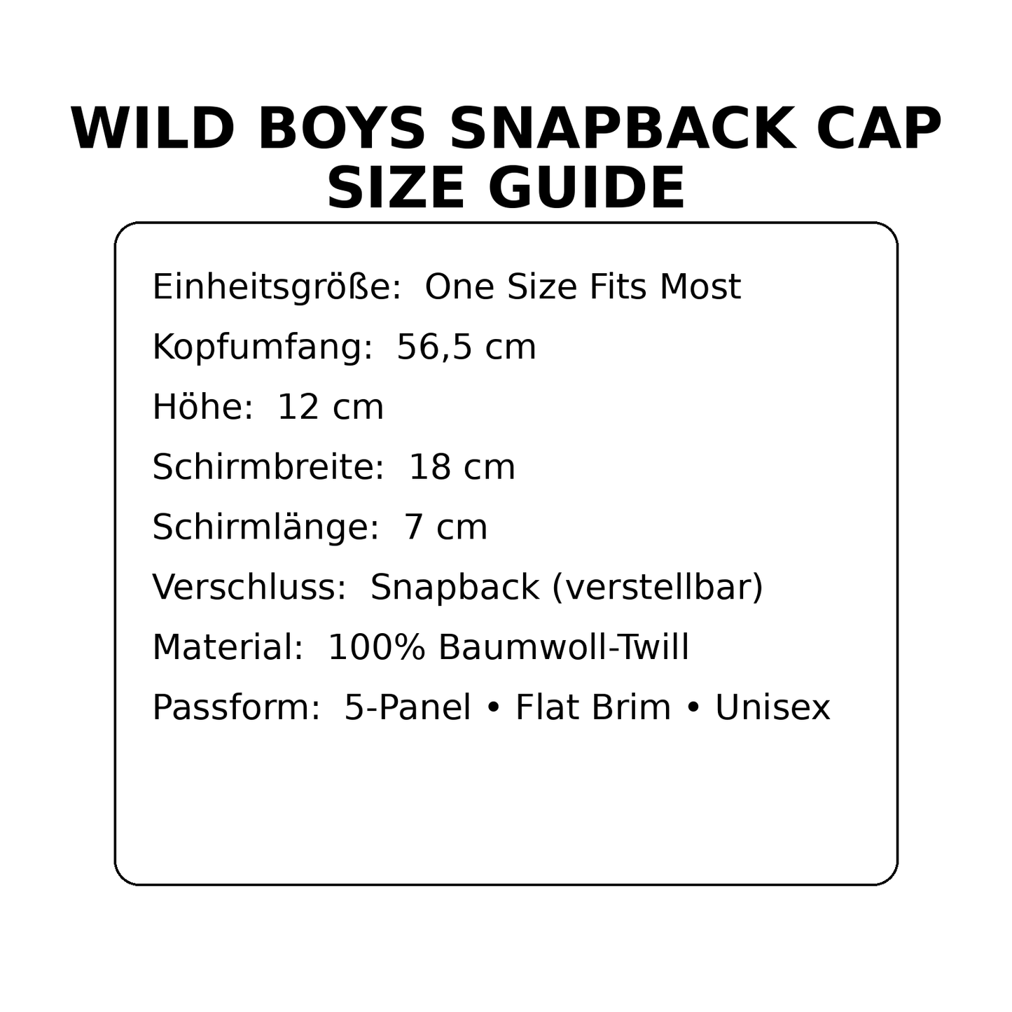 Wild Boys Flat Bill Cap – Premium Streetwear Snapback | 5-Panel High Profile | Unisex